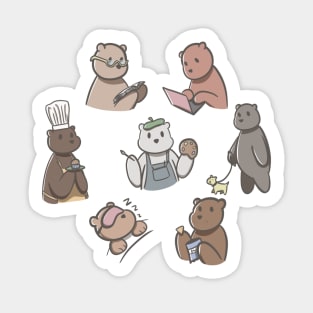 Bears doing things Sticker